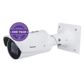 VIVOTEK IB837-HT-1Y VORTEX 5MP Bullet, 2.7-13.5mm Remote Focus P-Iris Lens, with 1-year VSaaS License, White, 30-Day Video Onboard Storage, NDAA and TAA Compliant