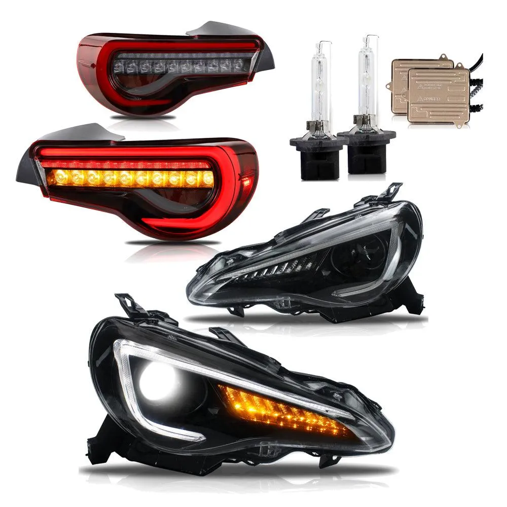 VLAND Headlights With D2H Bulbs and Tail Lights For Toyota 86 GT86 Subaru BRZ Scion FRS 2012-2020