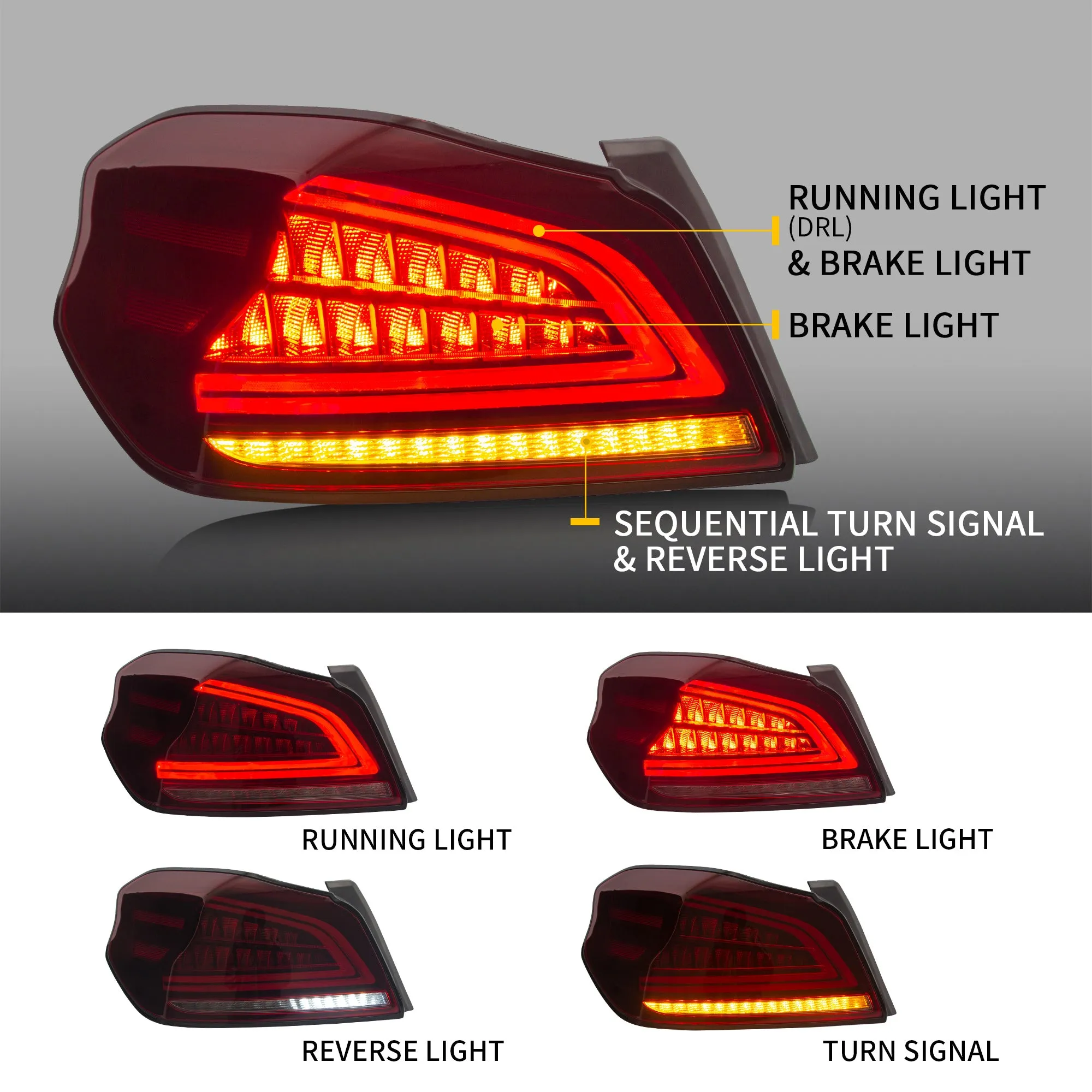 VLAND LED Headlights and Taillights For Subaru WRX / WRX STI 2015-2021