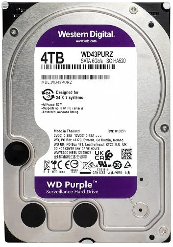 WD Purple 4TB Surveillance Hard Drive - WD43PURZ