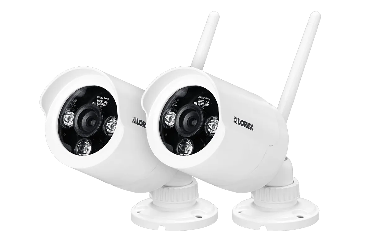 Wireless security cameras with night vision (2-pack)